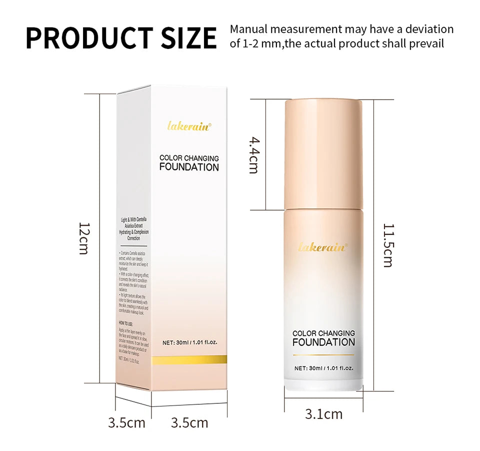 Glow Unbound LLC color changing foundation SPF 30+