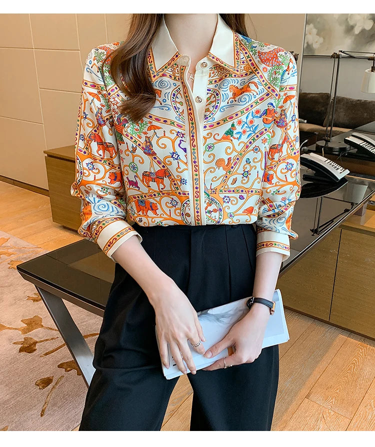Glow Unbound LLC white floral print button-up blouse