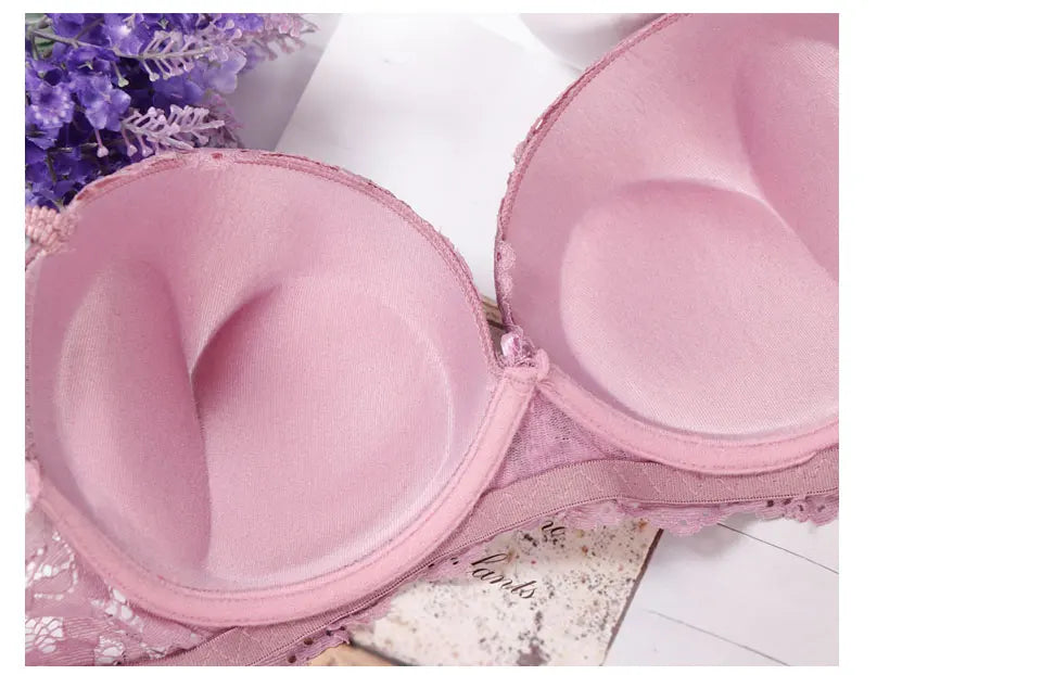 Glow Unbound LLC floral lace push-up bra and panty set