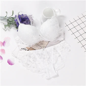 Glow Unbound LLC floral lace push-up bra and panty set