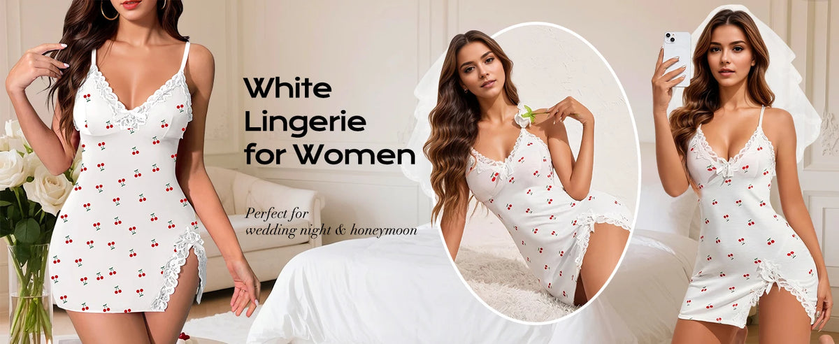 Stretch Lace-Trim Slip Nightie in 5 Colors Sizes S to 5XL