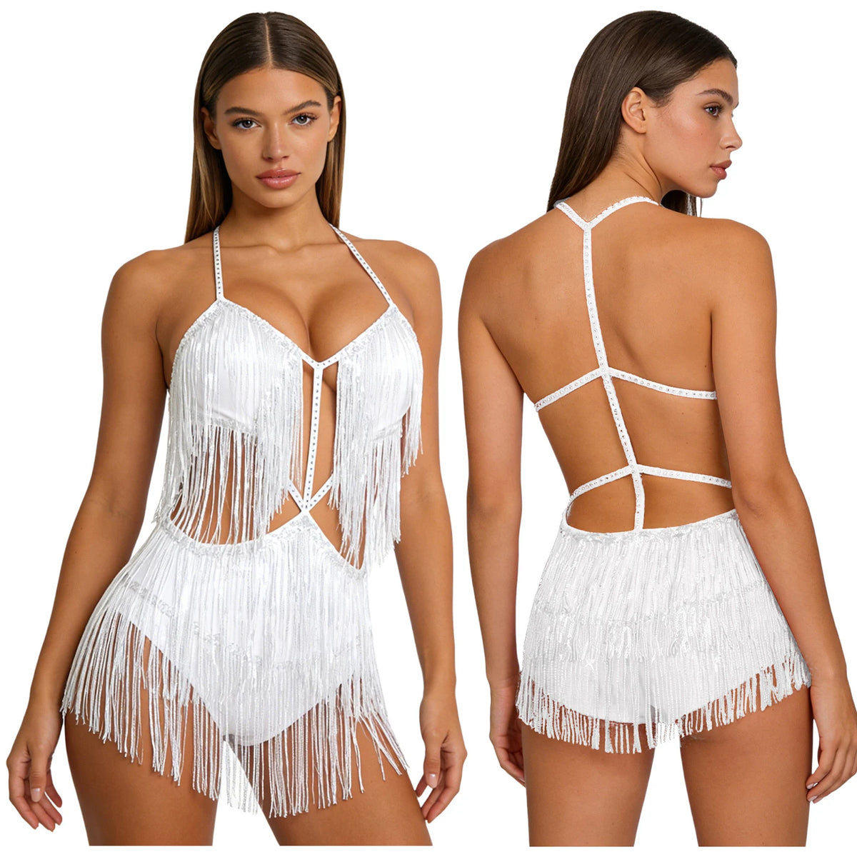 Sequin Fringe Dance Bodysuit