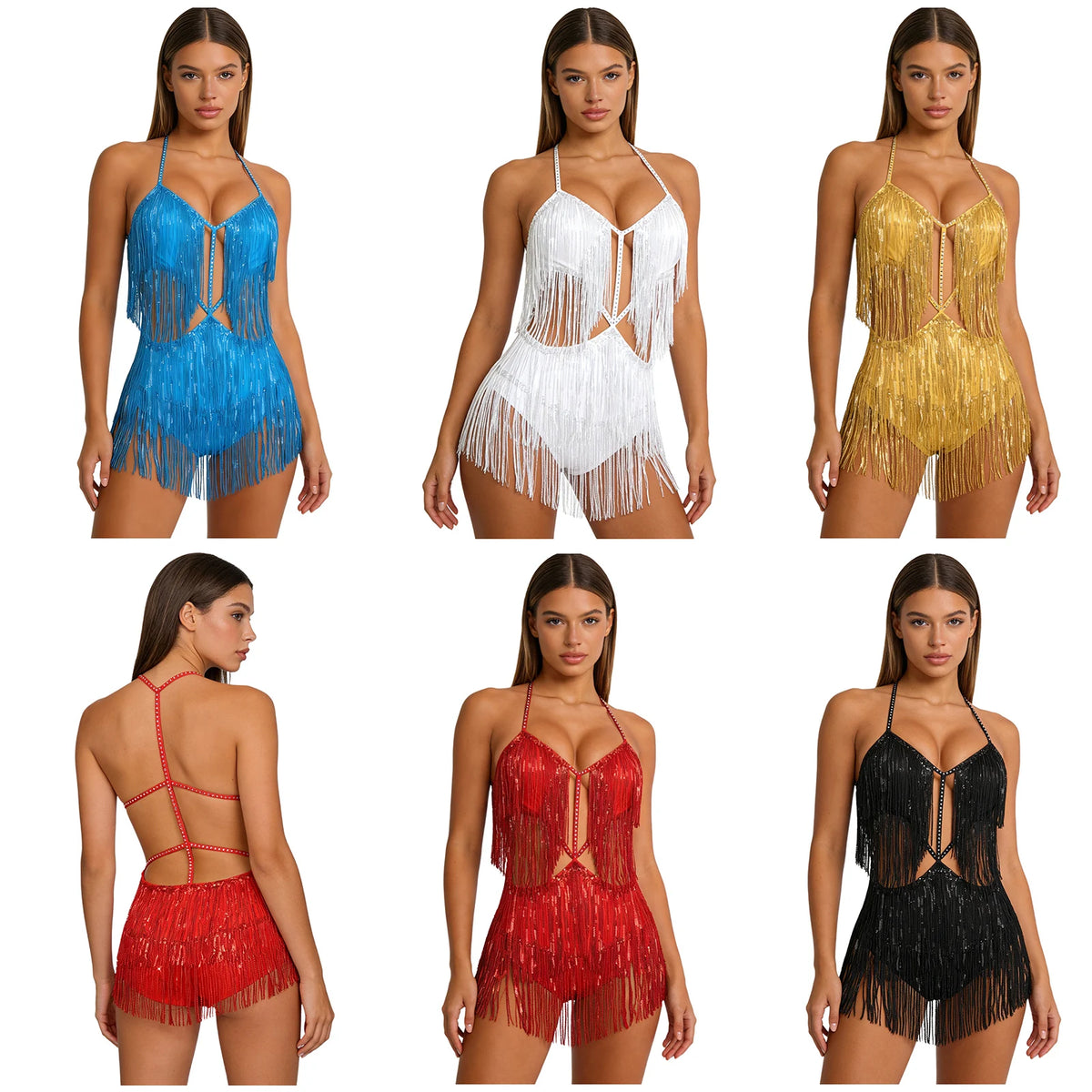 Sequin Fringe Dance Bodysuit