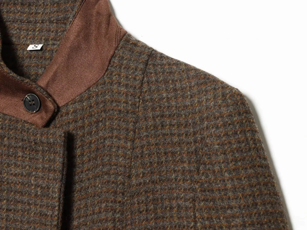 Glow Unbound LLC slim plaid collarless blazer