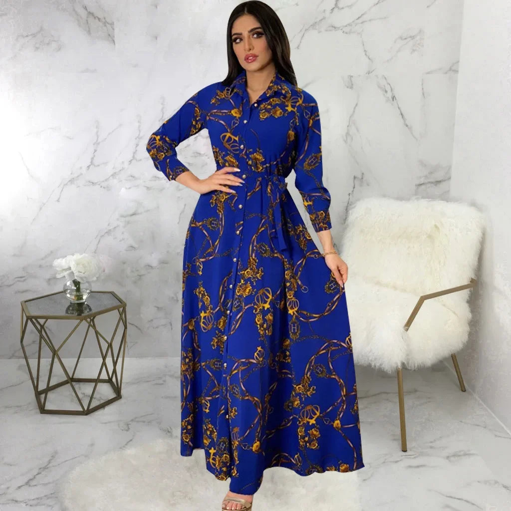 Glow Unbound LLC printed maxi shirt dress