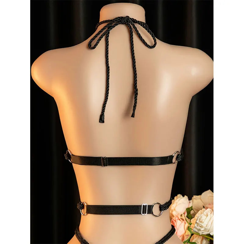 Lace Strappy Lingerie Set One Size