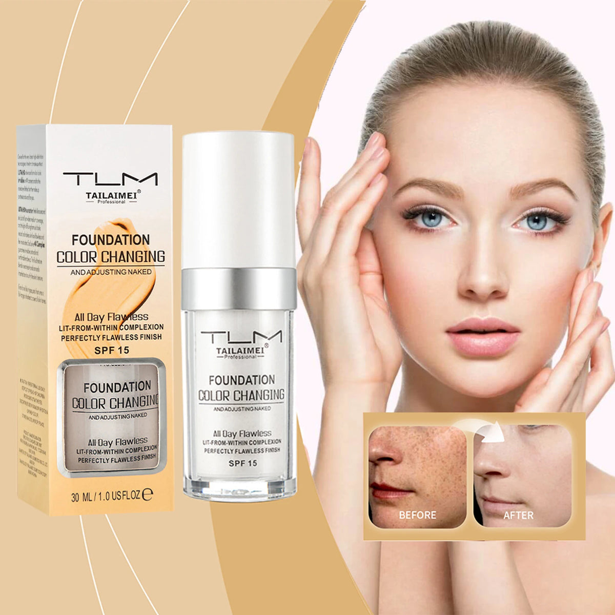 Glow Unbound LLC 30ml magic color changing foundation