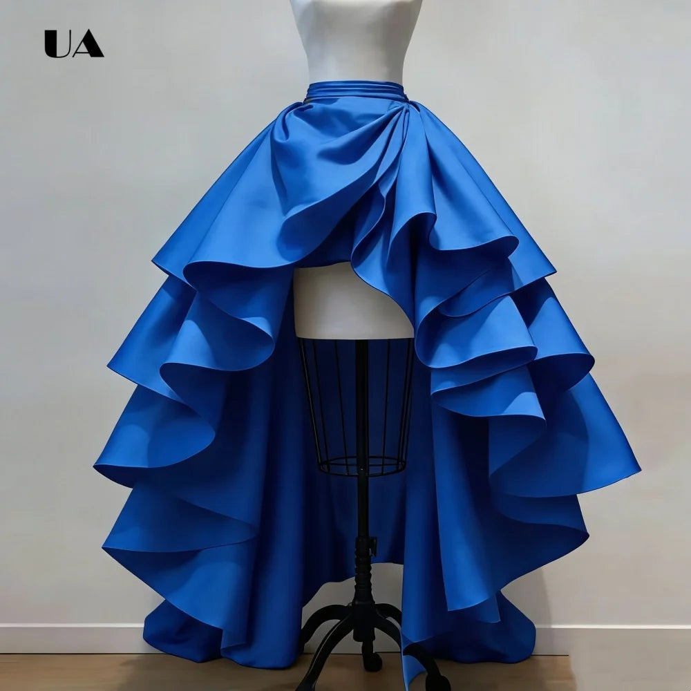 Glow Unbound LLC satin ruffle hi-lo maxi skirt
