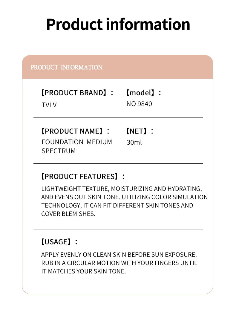 Glow Unbound LLC color changing foundation