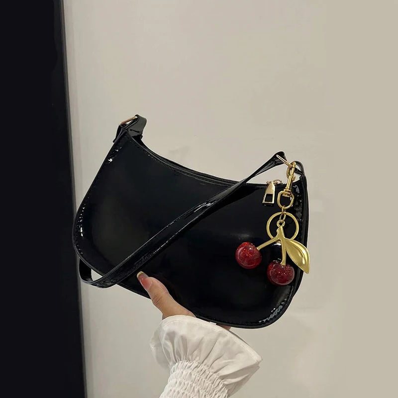 Glow Unbound LLC PU leather cherry pendant shoulder bag