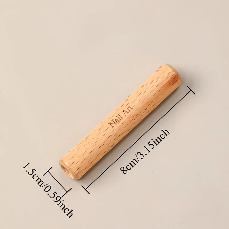 Nail Art Brush Set with Detachable Wooden Handle