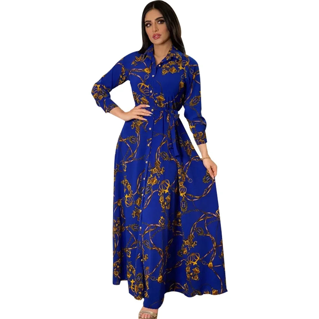 Glow Unbound LLC printed maxi shirt dress