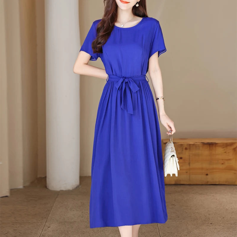 Glow Unbound LLC short-sleeve viscose midi dress
