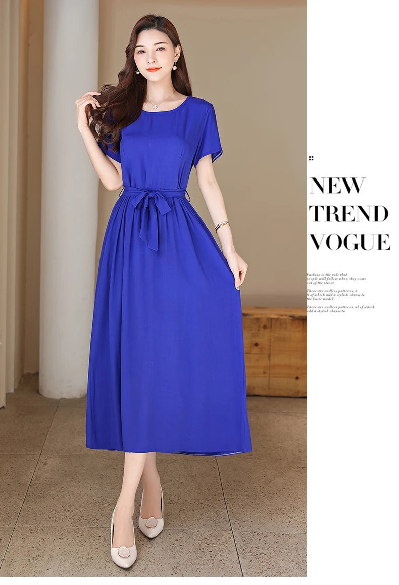 Glow Unbound LLC short-sleeve viscose midi dress