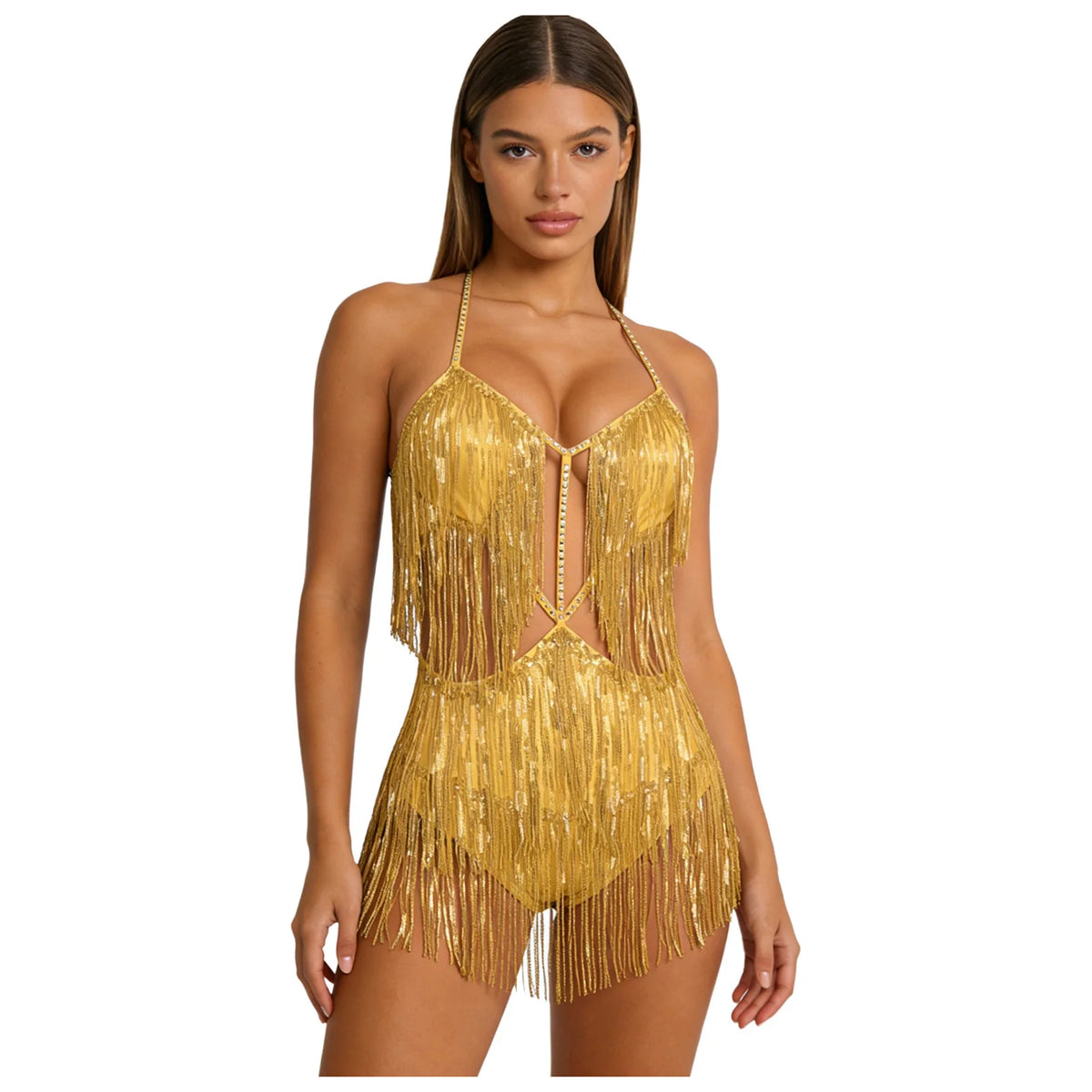 Sequin Fringe Dance Bodysuit