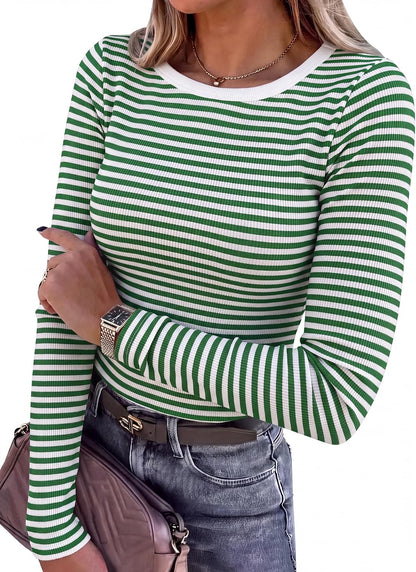 Glow Unbound Women Long Sleeve Shirts Ribbed Fitted Tops