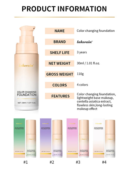 Glow Unbound LLC color changing foundation SPF 30+