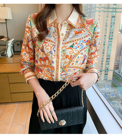 Glow Unbound LLC white floral print button-up blouse