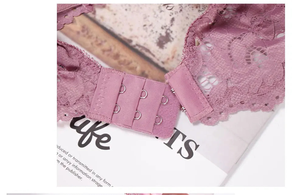 Glow Unbound LLC floral lace push-up bra and panty set