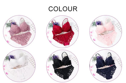 Glow Unbound LLC floral lace push-up bra and panty set