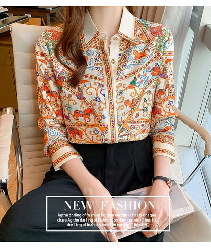 Glow Unbound LLC white floral print button-up blouse
