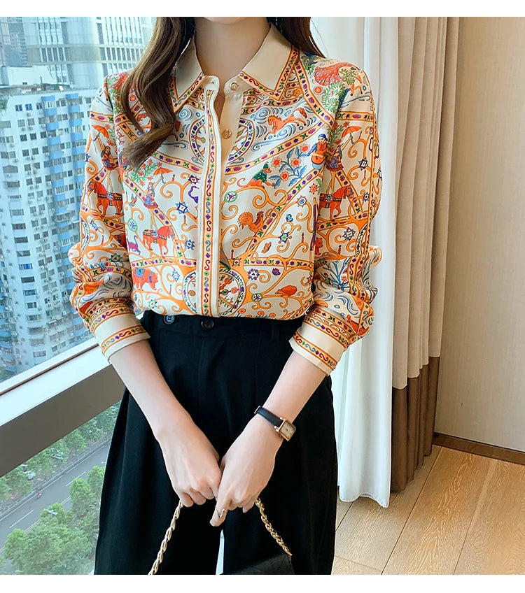 Glow Unbound LLC white floral print button-up blouse
