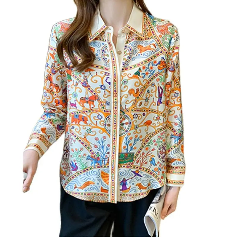 Glow Unbound LLC white floral print button-up blouse