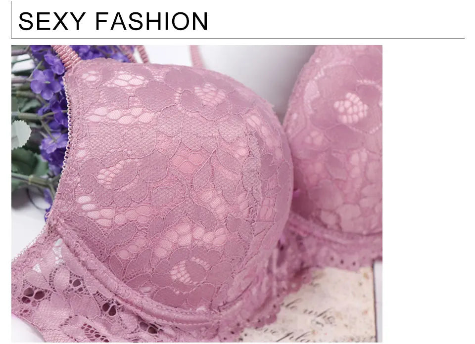 Glow Unbound LLC floral lace push-up bra and panty set