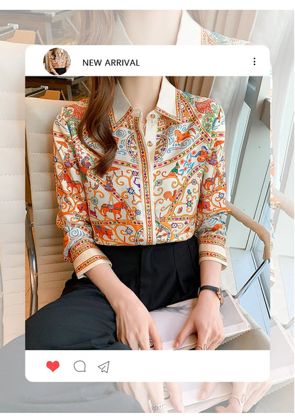 Glow Unbound LLC white floral print button-up blouse