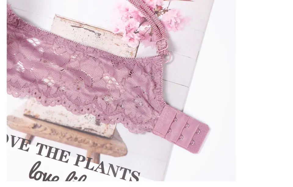Glow Unbound LLC floral lace push-up bra and panty set