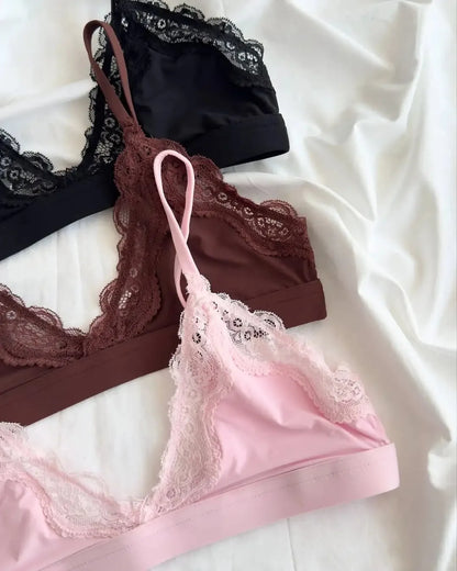 Lace V-neck Bra Set Women Summer 