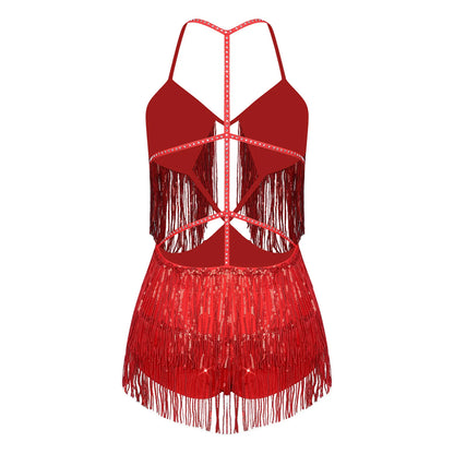 Sequin Fringe Dance Bodysuit