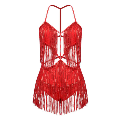 Sequin Fringe Dance Bodysuit