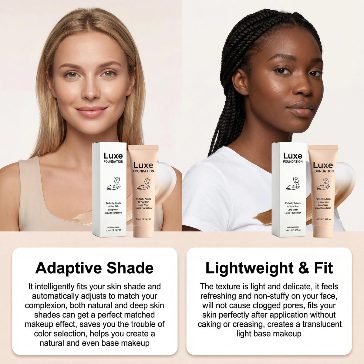Glow Unbound LLC color changing foundation SPF 50