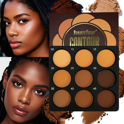 glow unbound llc Dark Bronze Foundation Palette 9-color makeup