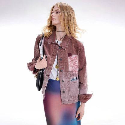 Glow Unbound LLC floral embroidered contrast jacket