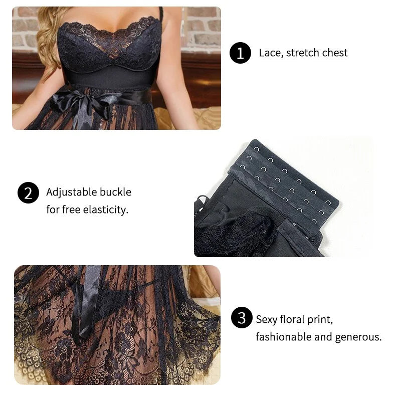 lace babydoll nightdress for women