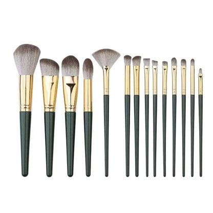 14-Piece Green Cloud Makeup Brush Set