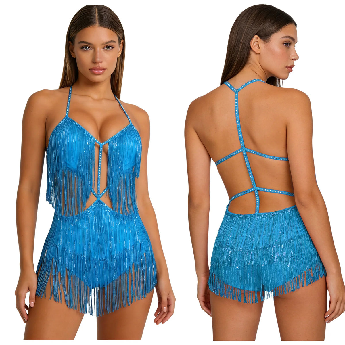 Sequin Fringe Dance Bodysuit