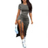 Glow Unbound LLC Ruched Drawstring Maxi Dress