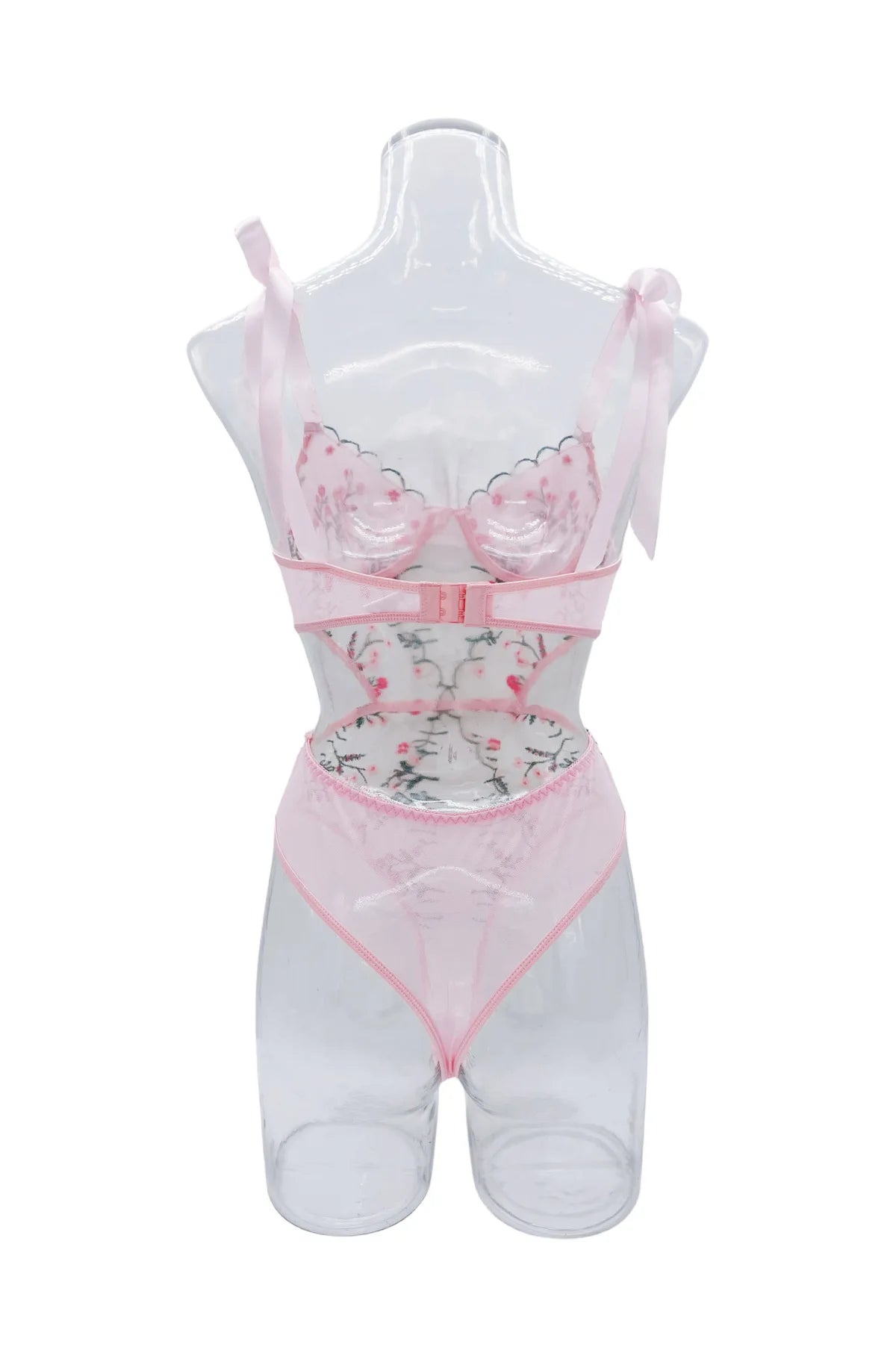 Glow Unbound LLC Floral Lace Bra and Thong Set