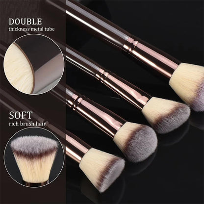 10-Piece Wooden-Handle Makeup 