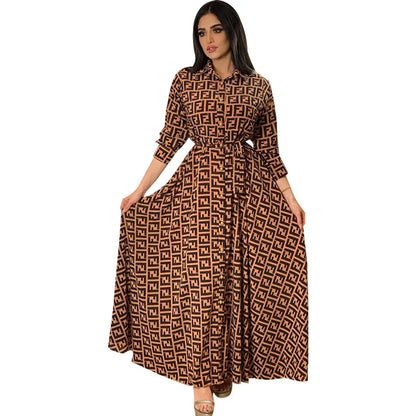 Glow Unbound LLC printed maxi shirt dress