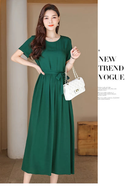 Glow Unbound LLC short-sleeve viscose midi dress