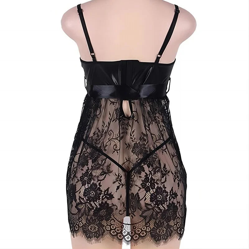 Glow Unbound LLC Black Lace Babydoll Chemise