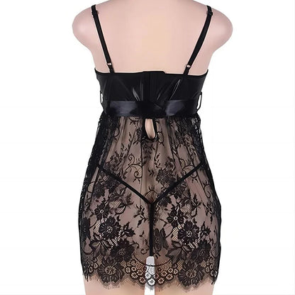 Glow Unbound LLC Black Lace Babydoll Chemise