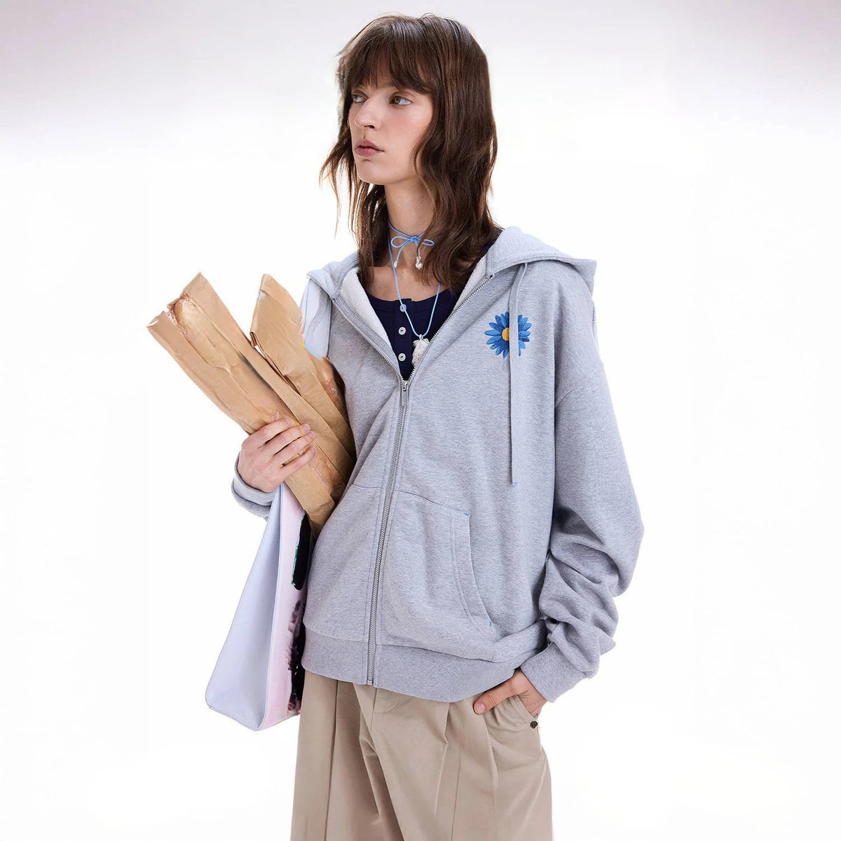 Glow Unbound LLC floral embroidered contrast jacket