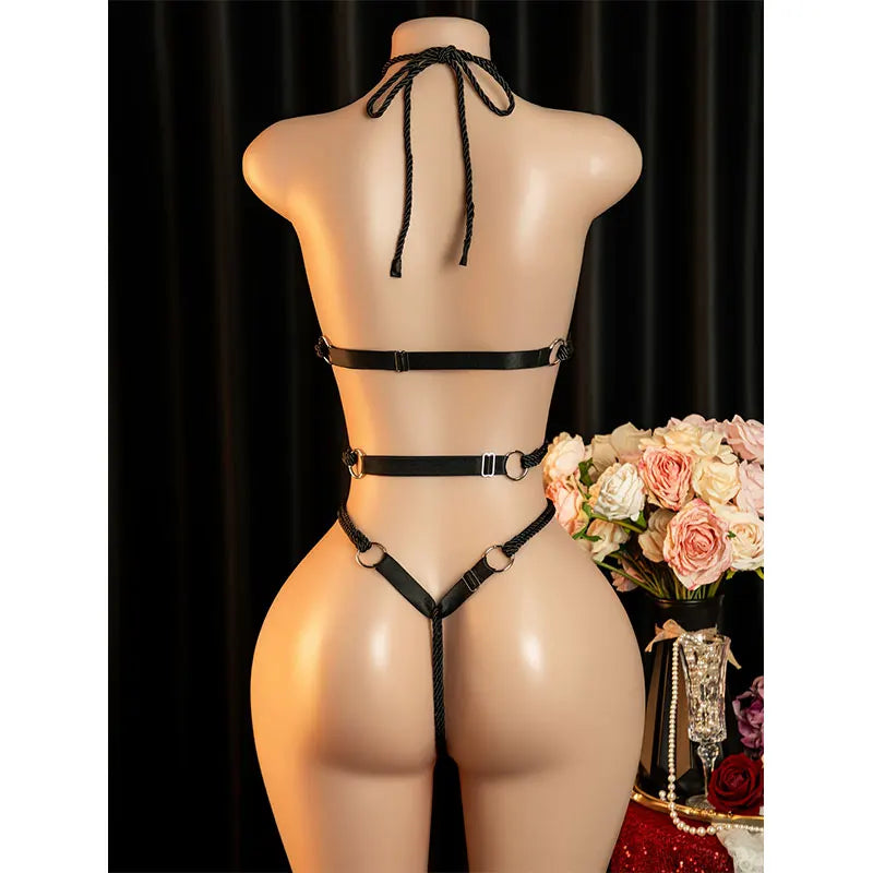 Lace Strappy Lingerie Set One Size