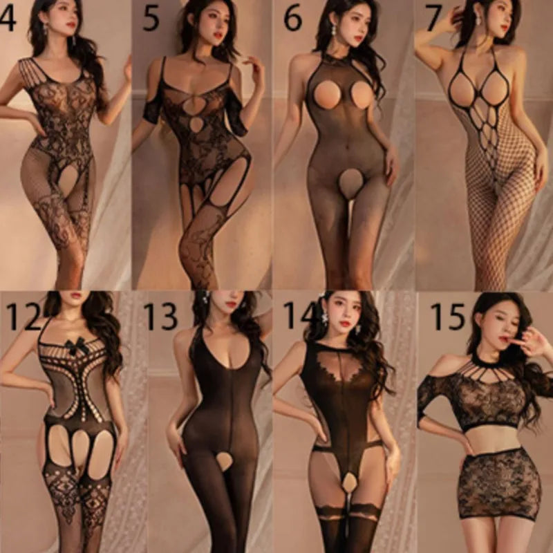Glow Unbound LLC Sheer Deep-V Bow Bodysuit