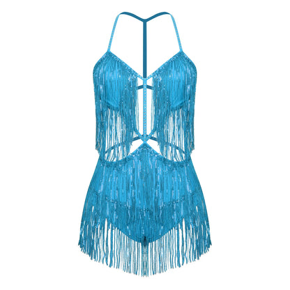 Sequin Fringe Dance Bodysuit